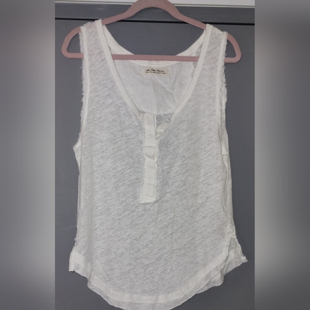 NWT We The Free Womens Pixie white Linen Blend Tank Top